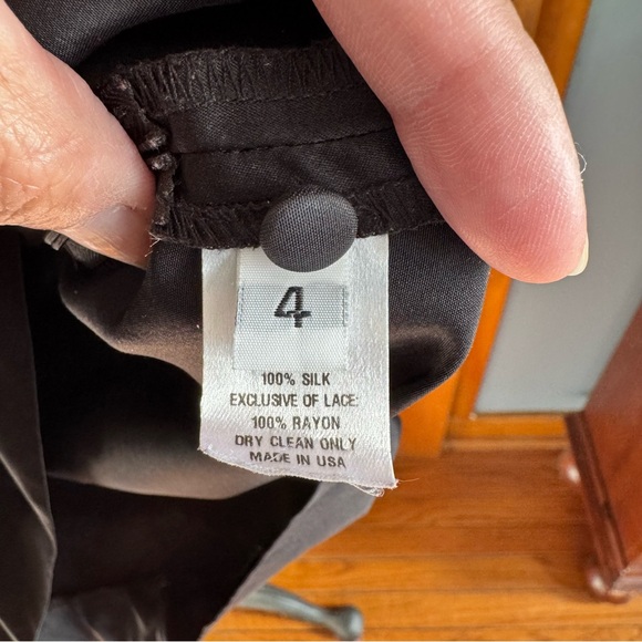 Loeffler Randall 100% silk black dresss lace collar decoration size 4 - Picture 13 of 13